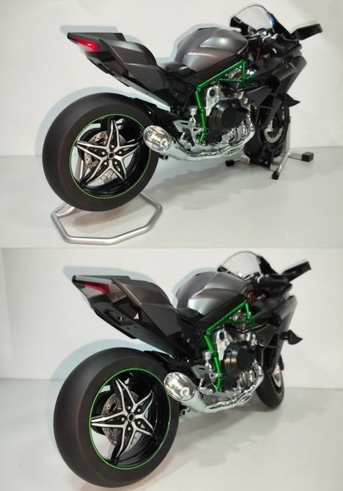 Kawasaki Ninja H2R модель мотоцикла 1:6 со звуком светом и паром метал