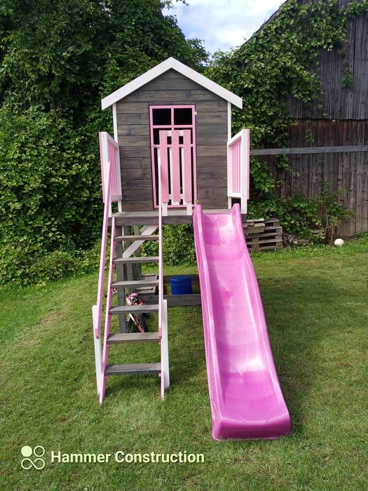 Domek dla dzieci plac zabaw zjeżdżalnia