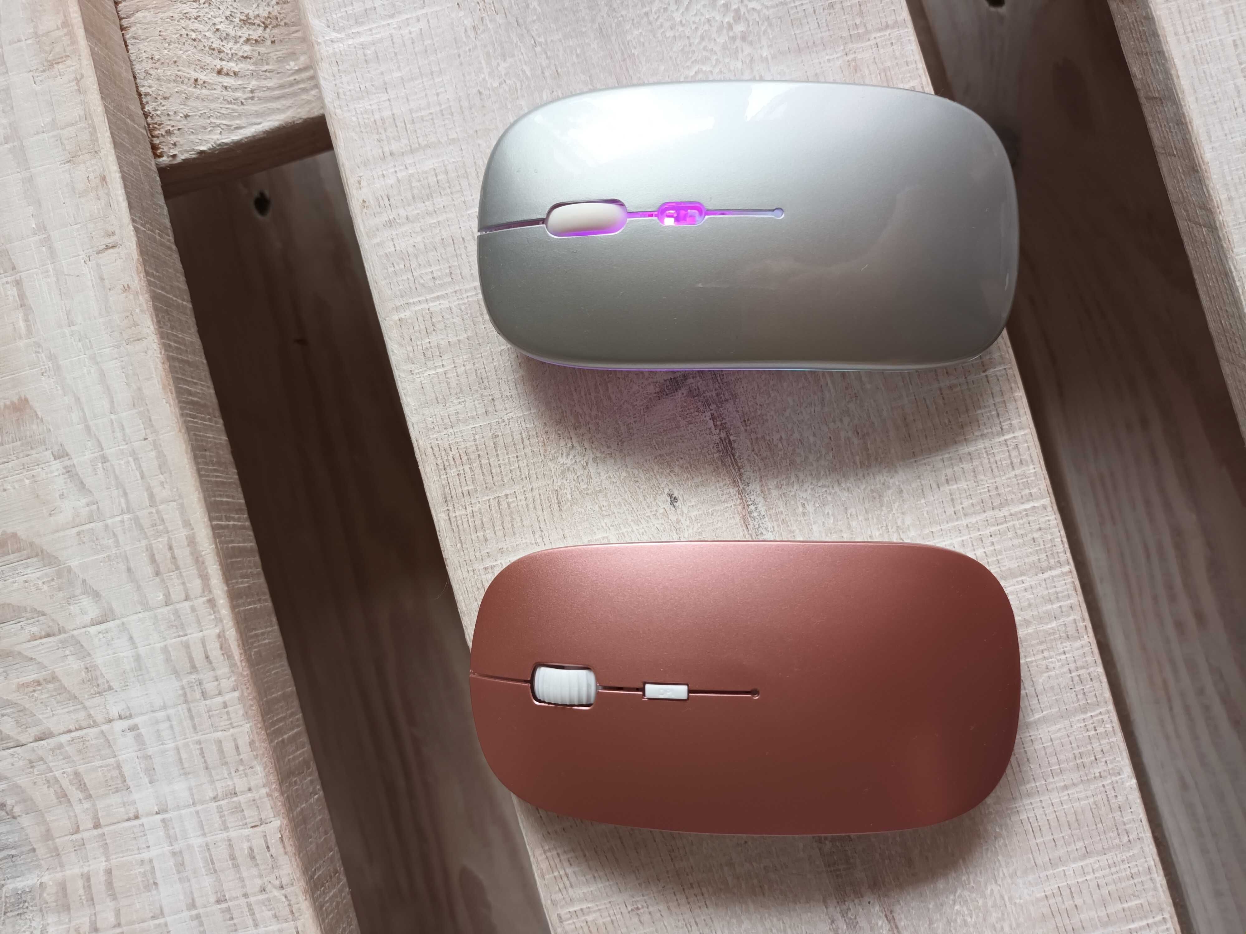 Nowa mysz bezprzewodowa wireless podświetlana USB szara lub różowa