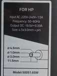 Qoltec Zasilacz do HP 65W | 19.5V 4.5*3.0 + pin do HP Envy