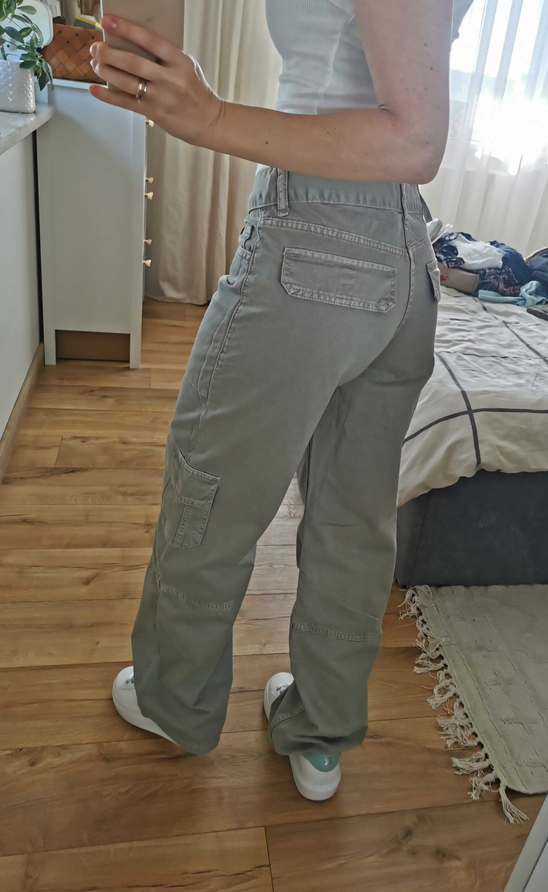 Spodnie cargo szare ZARA 34
