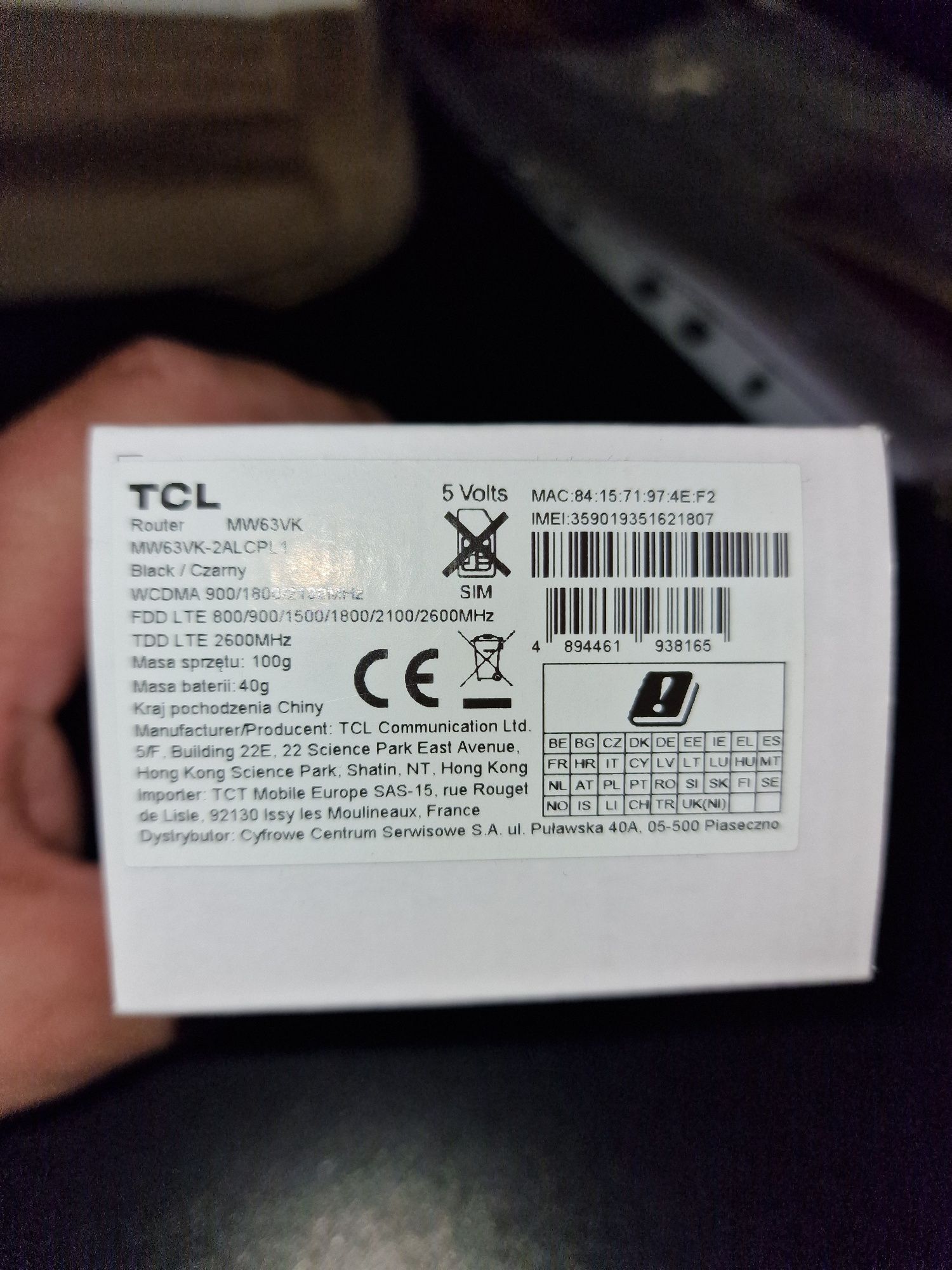Nowy ruter mobilny TCL 4G/ LTE