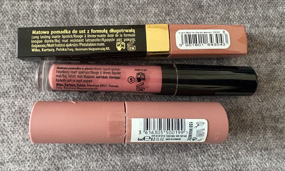 Pomadki do ust Loreal Rimmel Wibo Lovely Revolution Pro