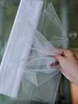 Szyfon organza szeroka 48 cm dekoracyjna ślub wesele stół biała biały