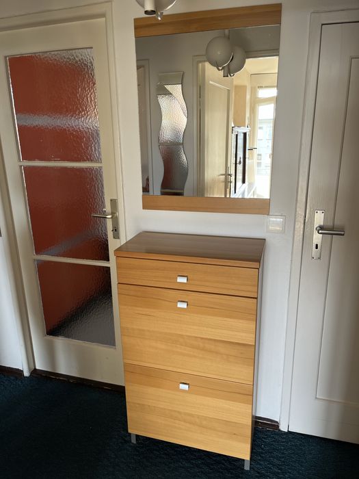 Wieszak, lustro, szafka na buty komplet do przedpokoju