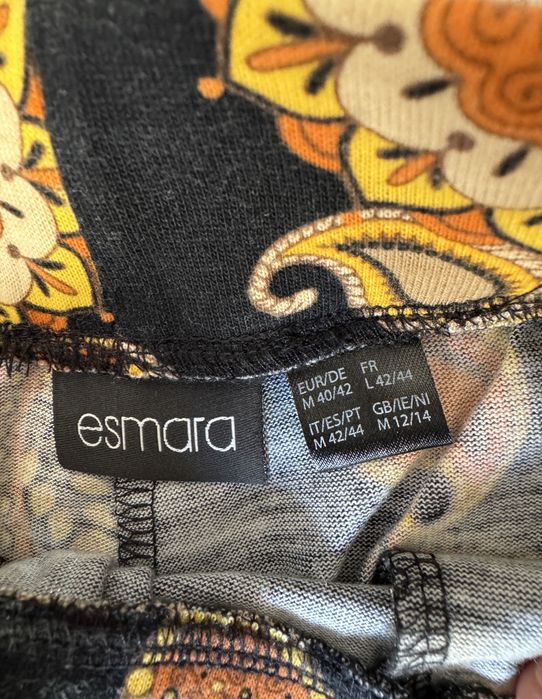 Calças com estampado amarelo/laranja (M 40/42)