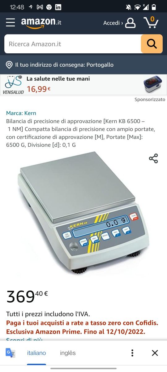 Balança de precisão Kern KB 6500-1NM