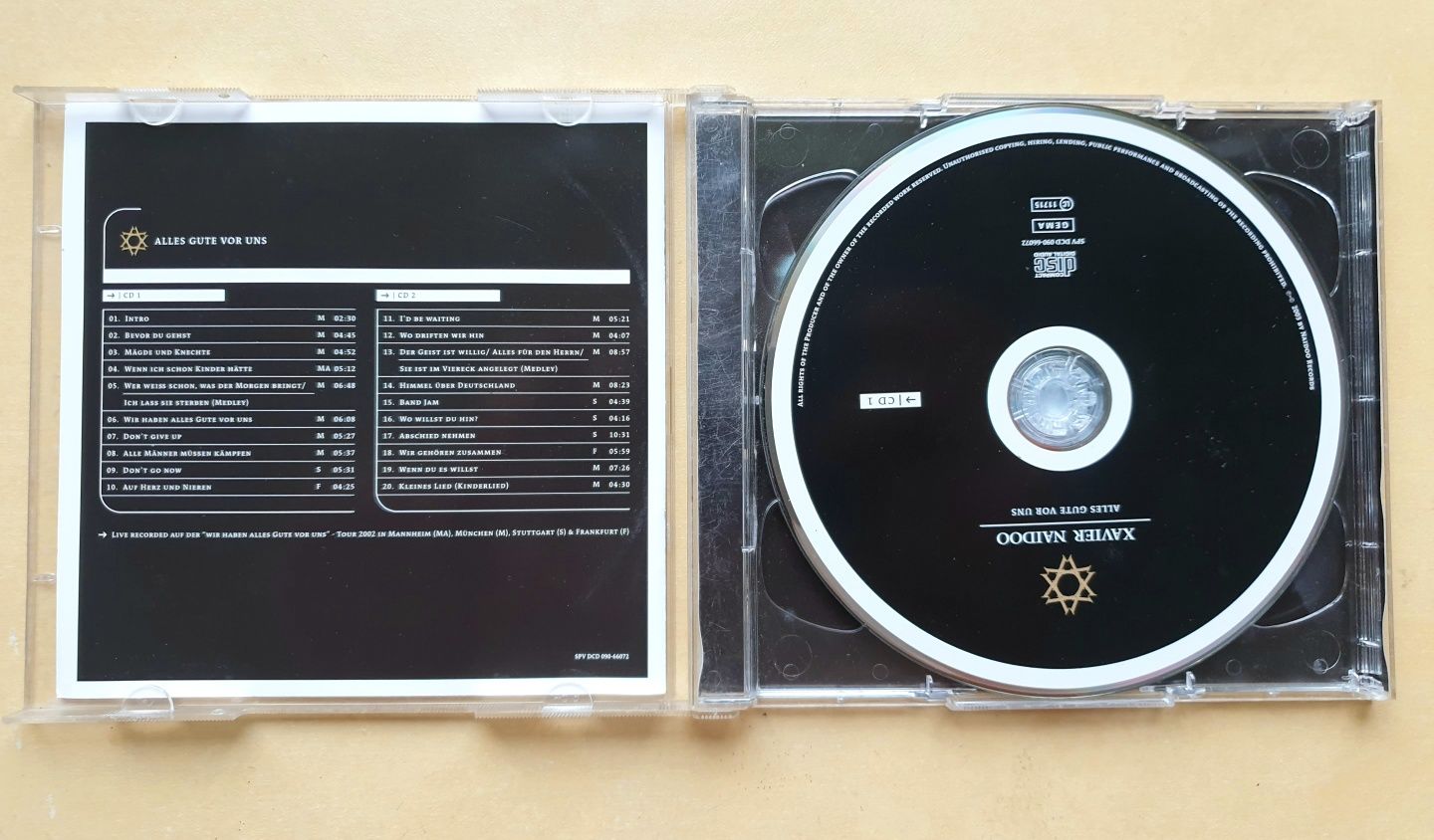2x CD Xavier Naidoo Alles Gute vor Uns Live on Tour