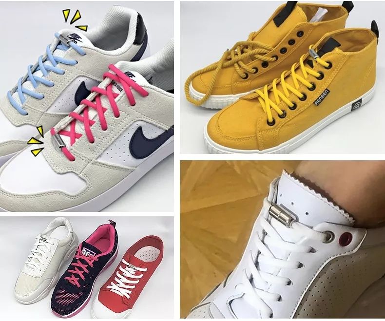 Шнурки еластичні без зав'язок ліниві гумові з фіксатором напівкруглі