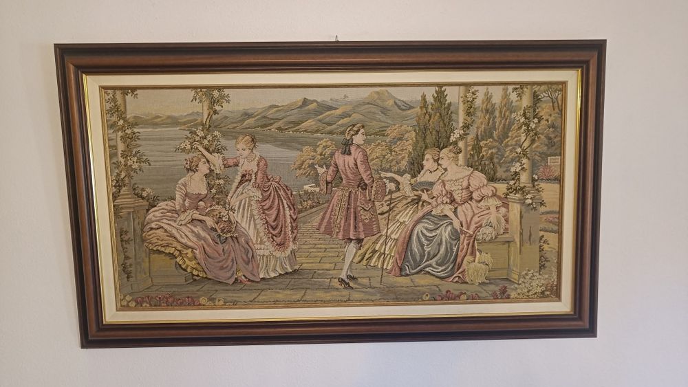 Quadro em tapeçaria tipo Gobelin
