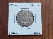 Moeda 500 Reis 1854 Brasil