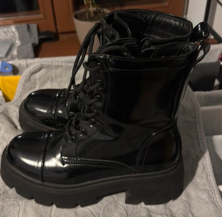 Czarne botki na 39/25cm