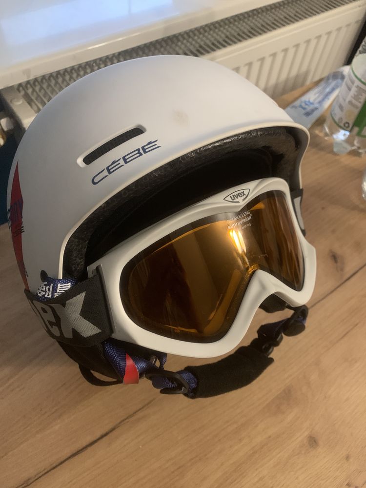 Kask snowboardowy Cebe superdry gogle Uvex