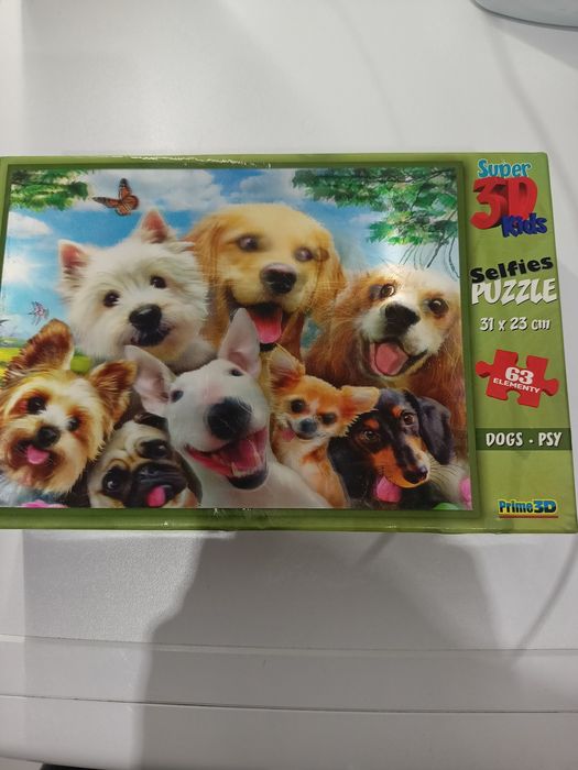 Puzzle 3d pieski