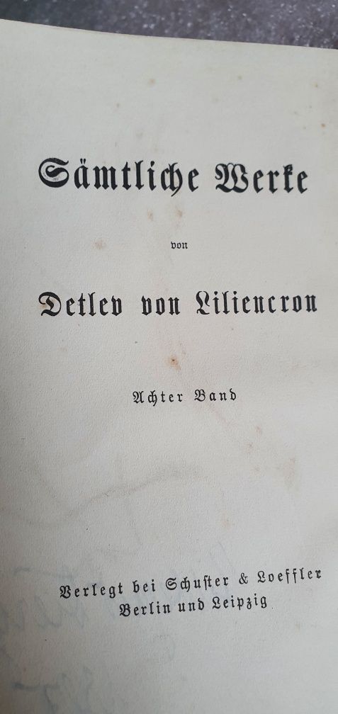 Detlev von Liliencron Wszystkie prace 1803 rok.