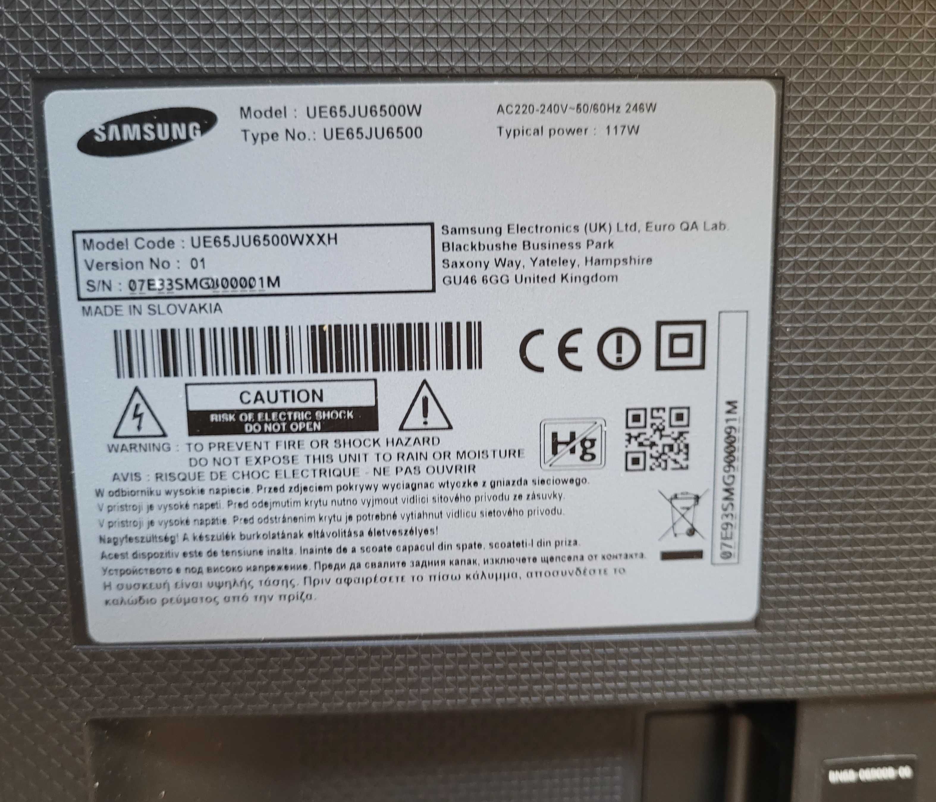 Telewizor  LED SAMSUNG  UE65JU6500