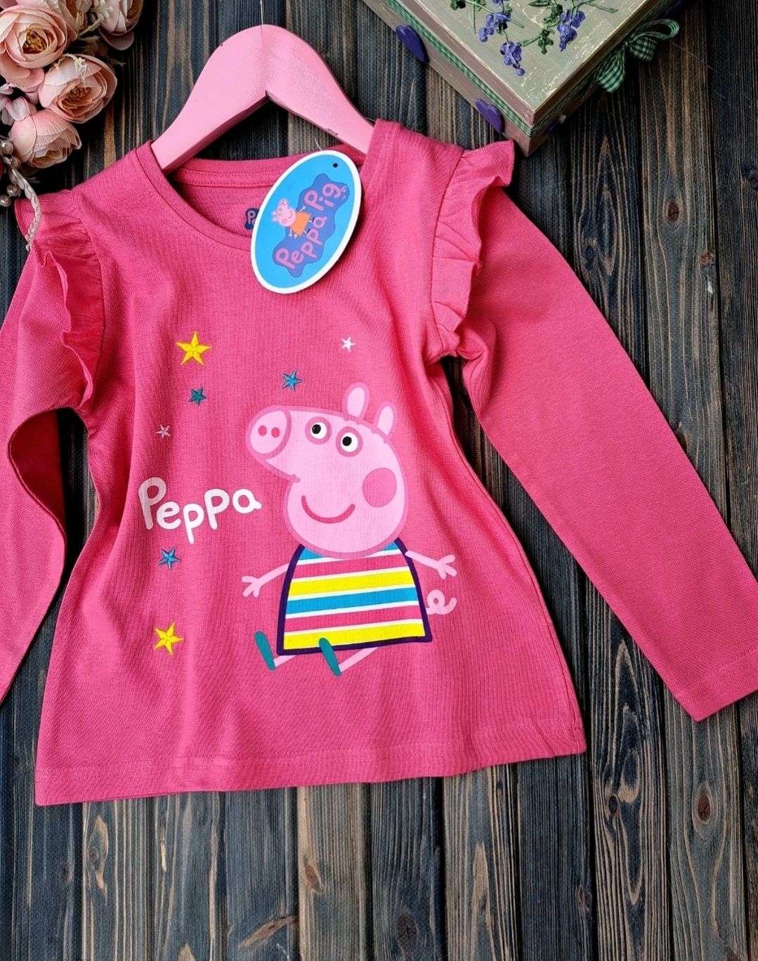 Bluzka dziewczęca długi rękaw T-shirt Świnka Peppa 104