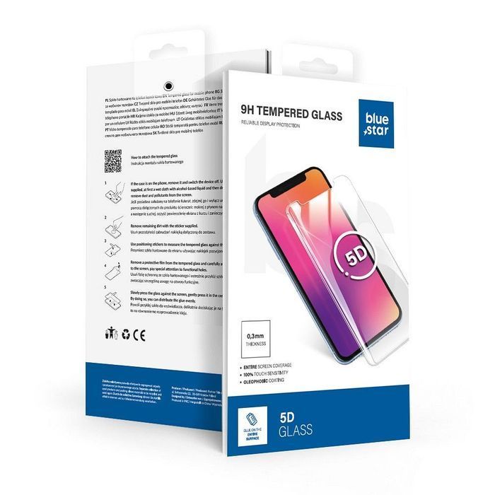 Szkło hartowane do iPhone 6 / 6S (full glue) Blue Star 5D czarne