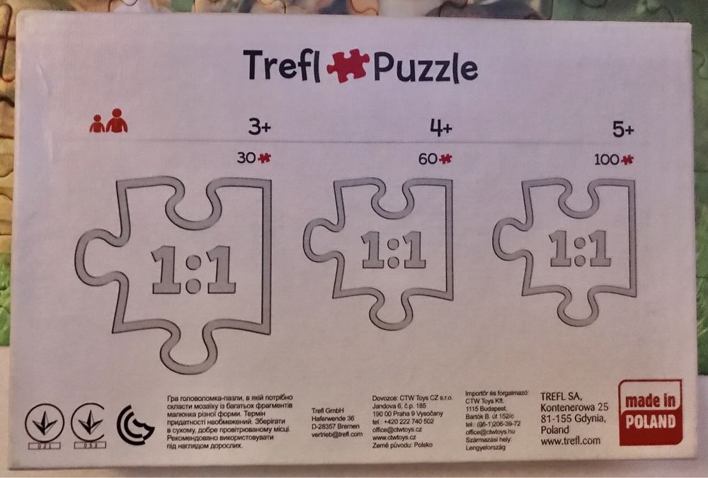 Puzzle Szczeniaki Psy 60 elementów Trwfl 4 lata +