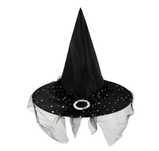 Czapka Kapelusz CZAROWNICY z tiulem 54x38 cm CZARNA