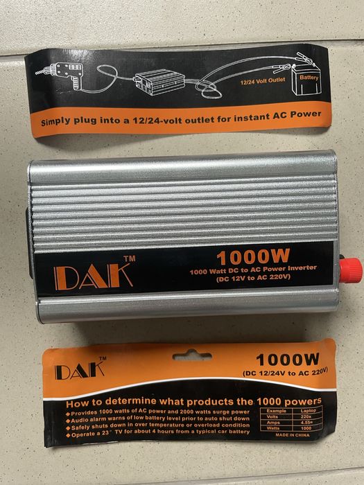 Б.У. Інвертер 12v-220v Автомобільний перетворювач з 12-220