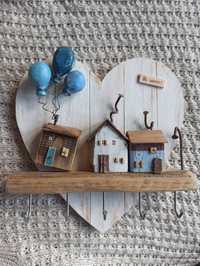 Drewniany handmade wieszak na klucze / odzież