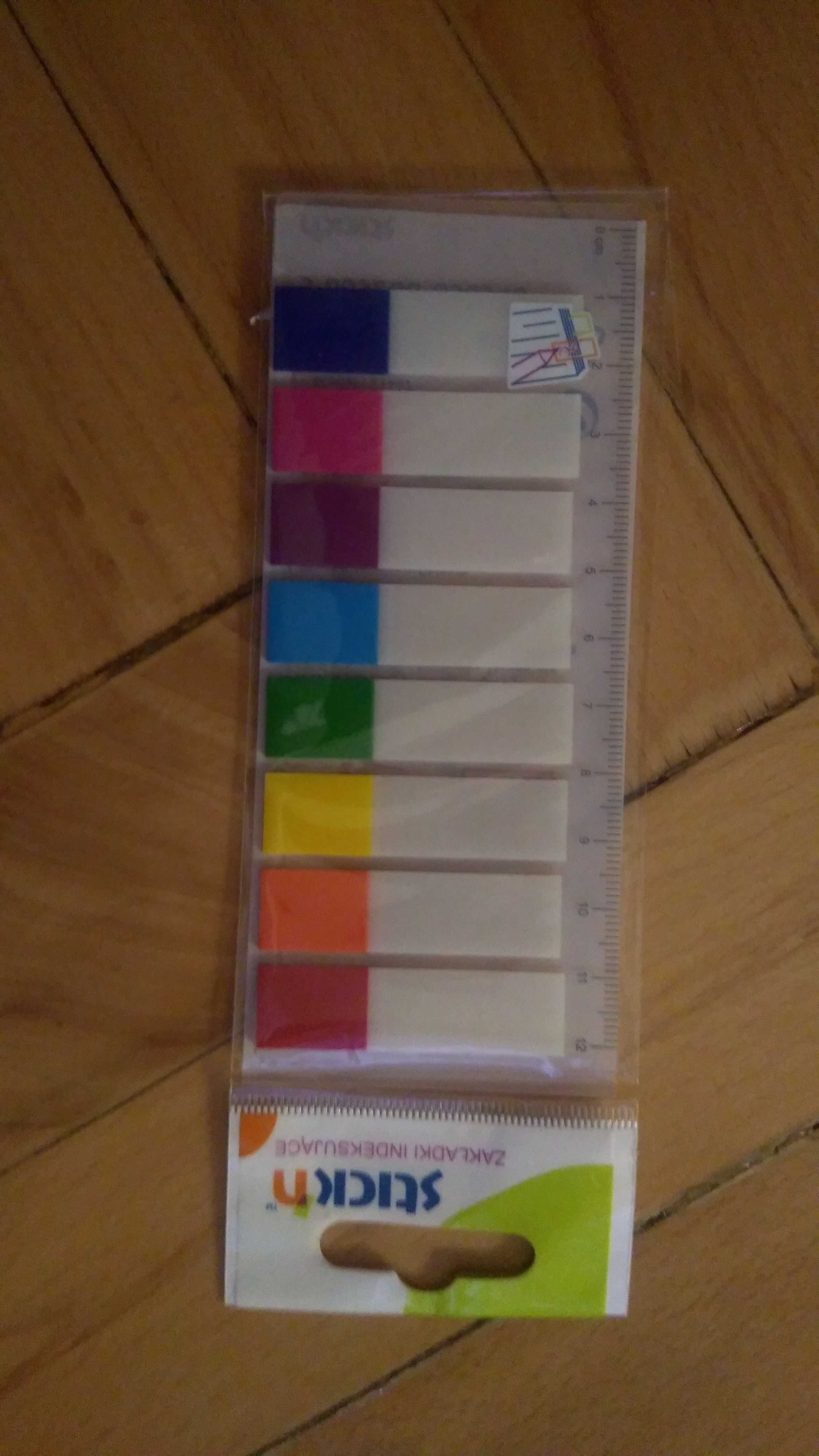 Zakładki Stick'n 12 X 45 Mm 8 Kolorów i zestaw 3x karteczki samoprzyle