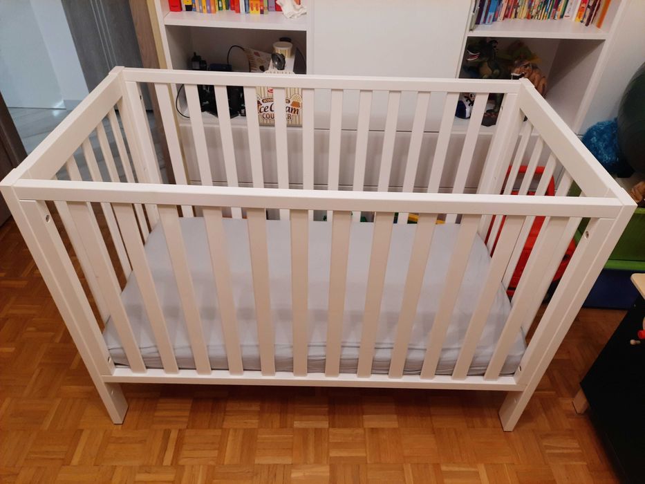 Łóżeczko troll loft 60x120 + materac Hevea krzyś + gratisy