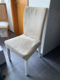 Vendo 4 cadeiras HENRIKSDAL brancas com capa de veludo bege - Ikea