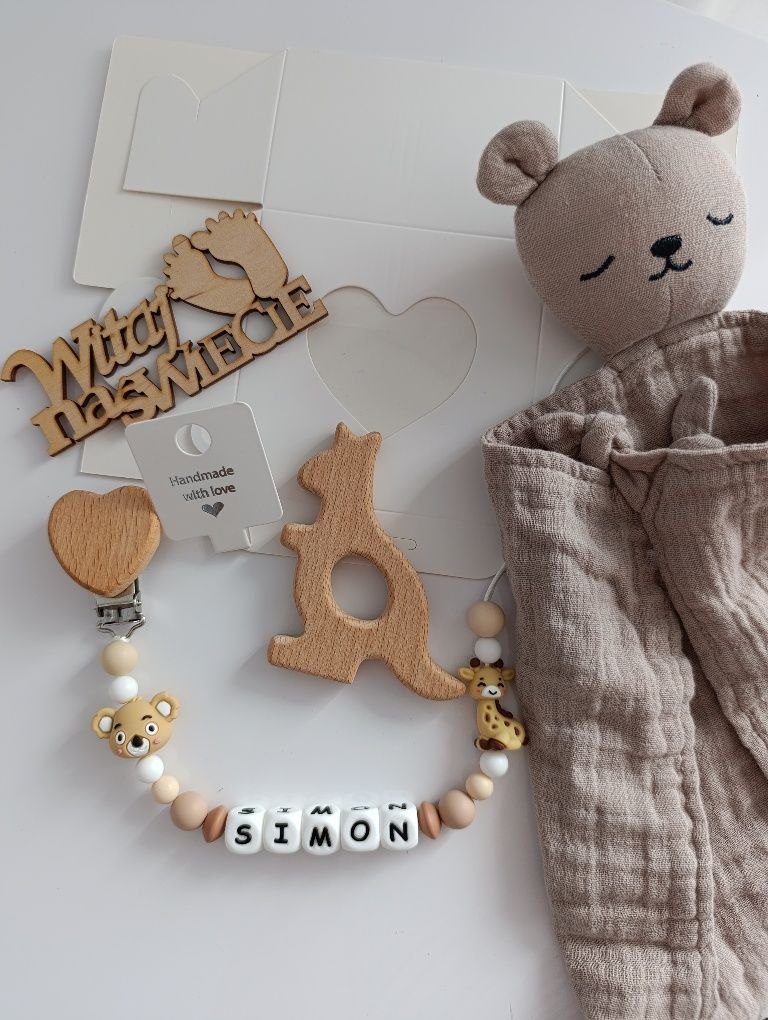 Zawieszka do smoczka prezent dla niemowlaka babyshower narodziny