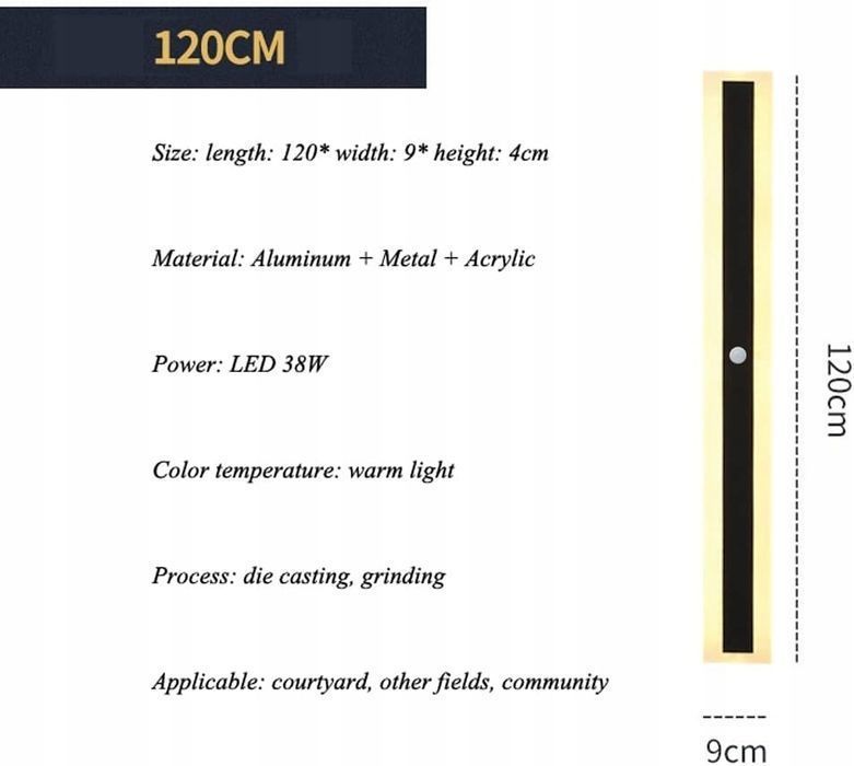 Kinkiet Ogrodowy Ankboy Czarny Zintegrowane Źródło Led 25 W