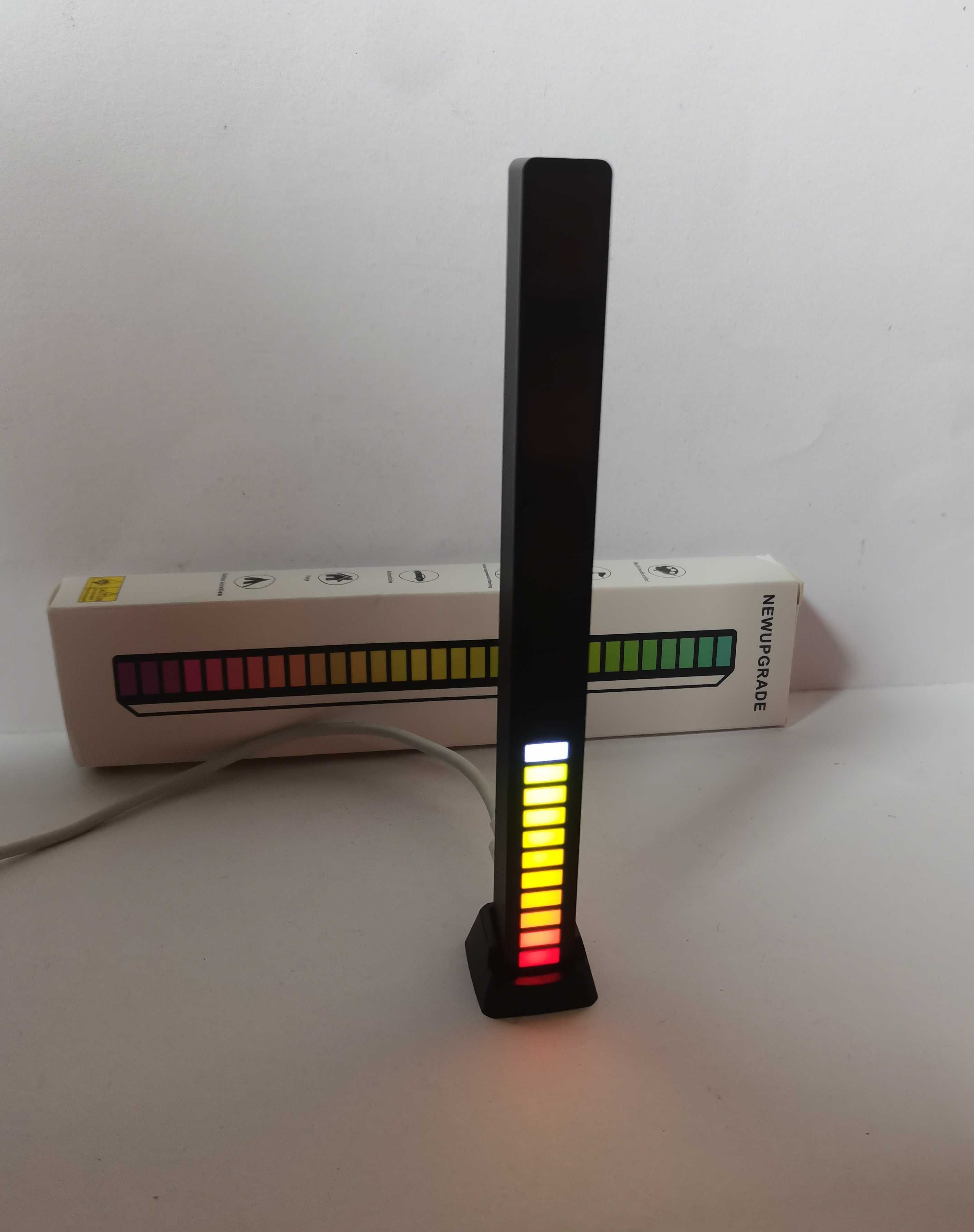 Mrugający w rytm muzyki kolorowy neon LED, światełko, podświetlenie