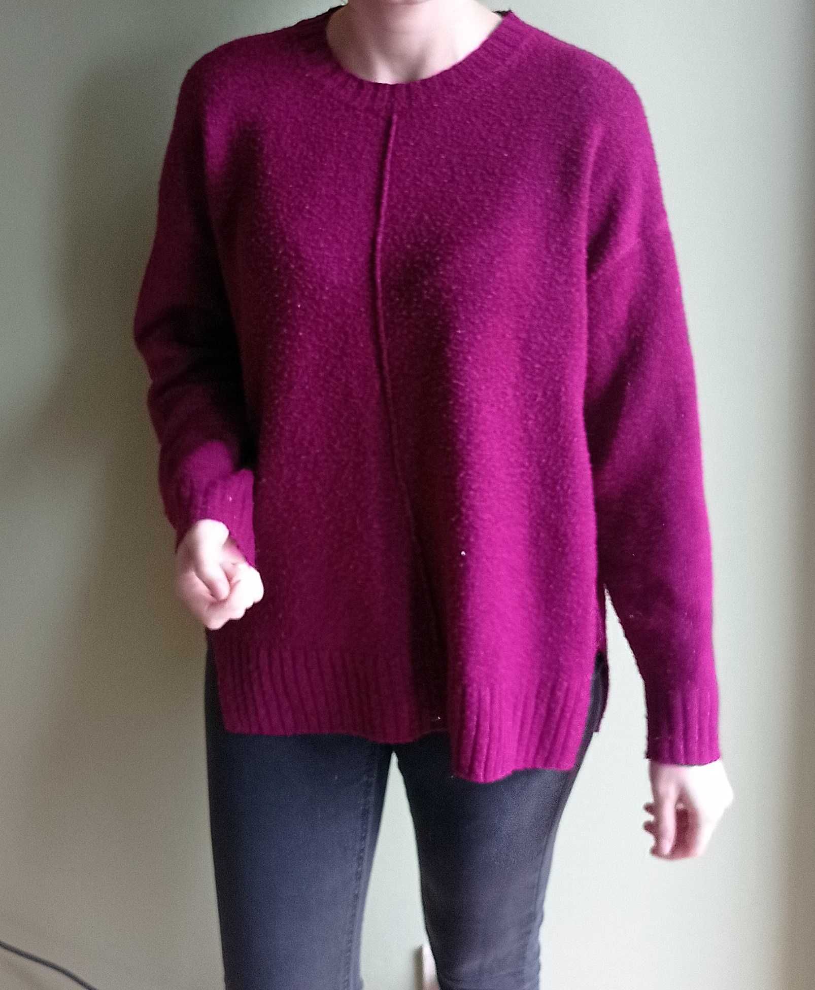 Sweter fioletowy M&S Collection oversize
