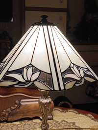 Lampa Tiffany witrażowa noga mosiądz