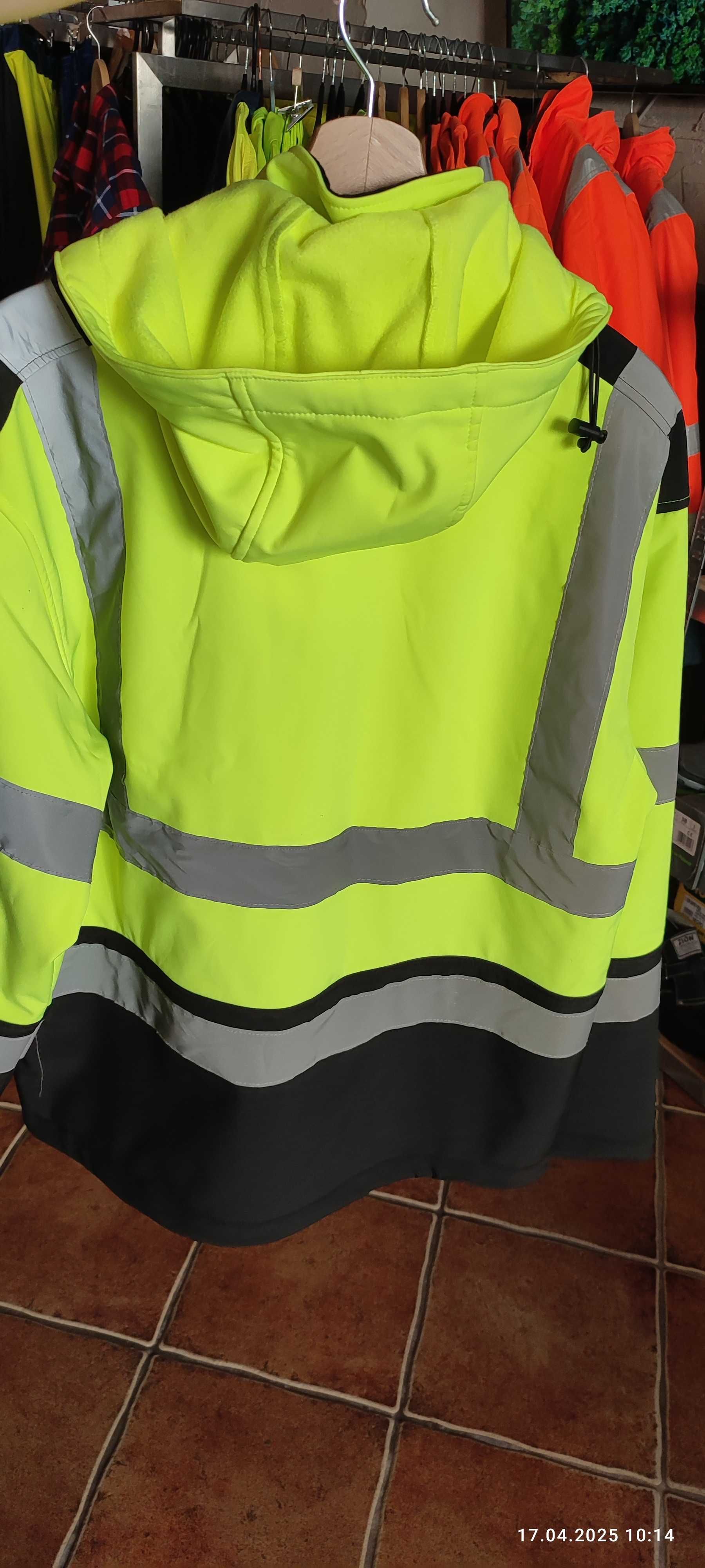 Nowa Kurtka robocza Softshell odblaskowa żółta ostrzegawcza  L