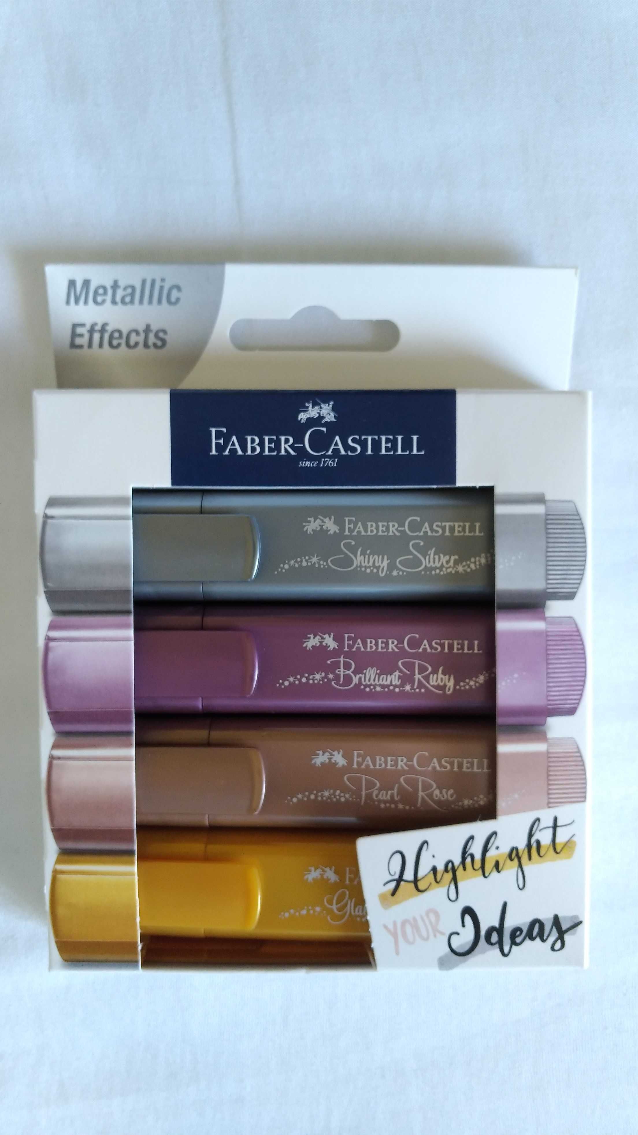 4 Marcadores Metálicos, Lápis, Afia e Borracha Faber Castell