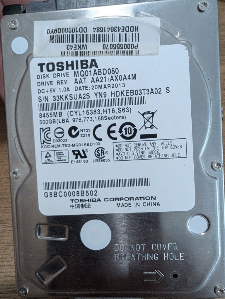 Hdd Toshiba 2,5 500gb