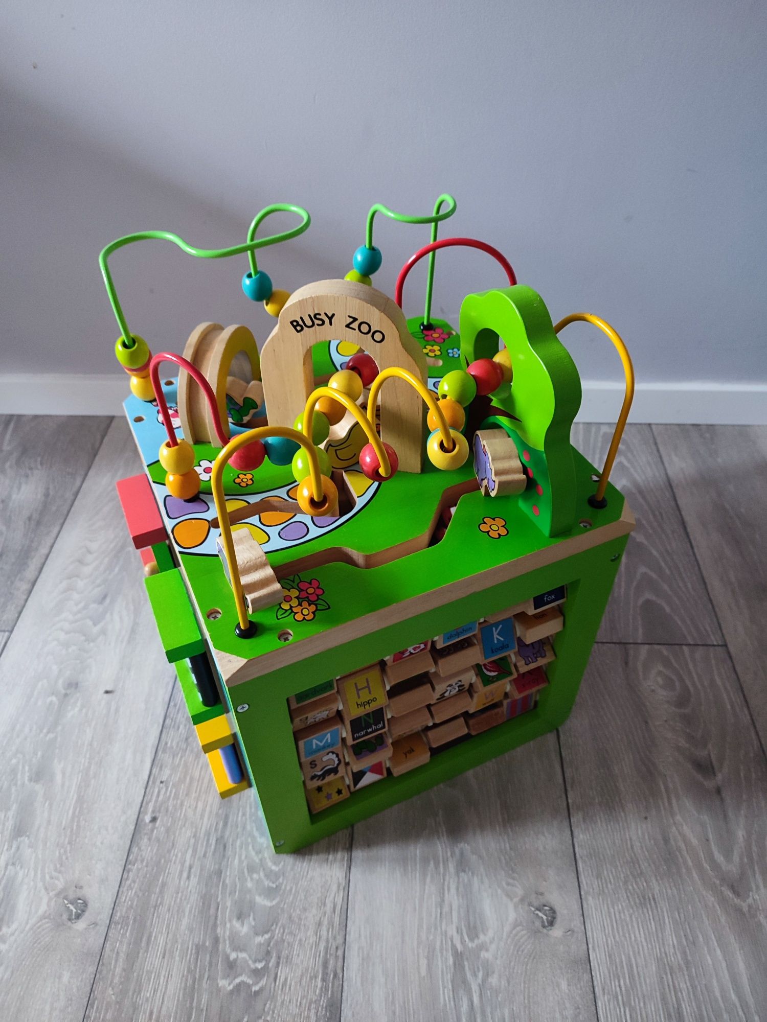 Drewniana kostka edukacyjna Zwierzęta zoo