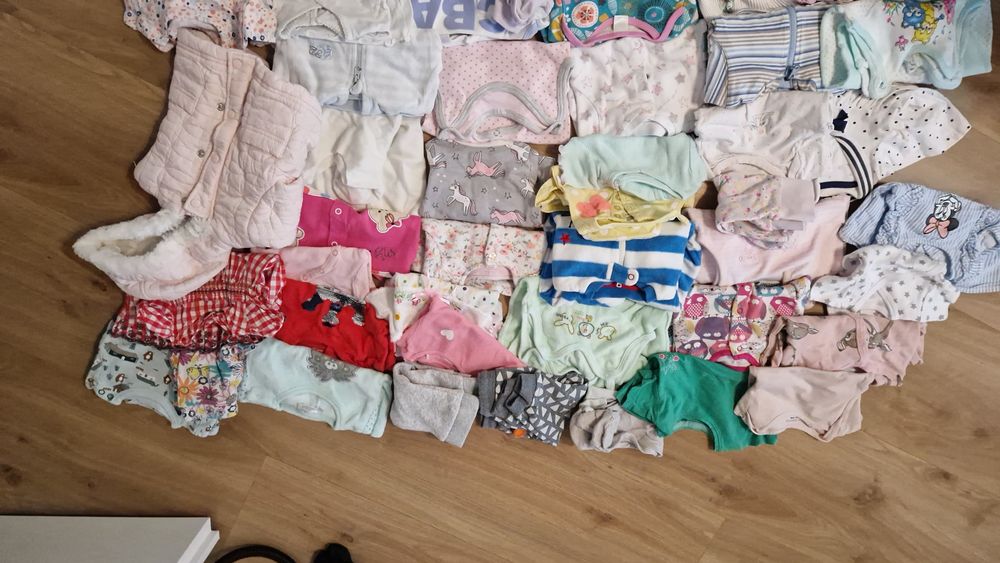 Mega paka ubranek dla dziewczynki 101 sztuk 56/62