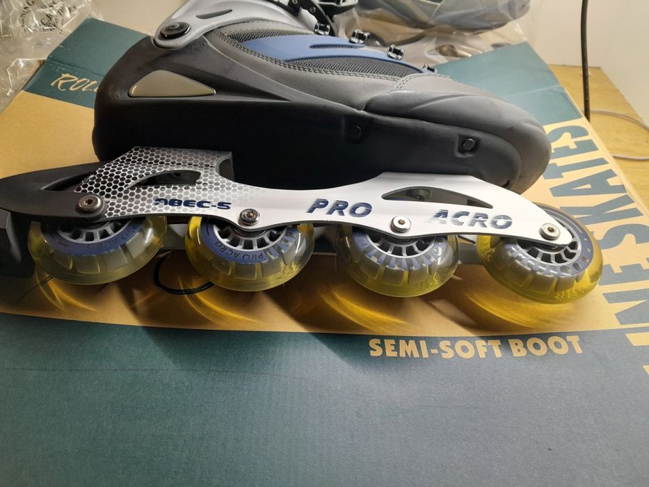 Rolki pro acro rozmiar 46 abec-5 szaro niebieskie