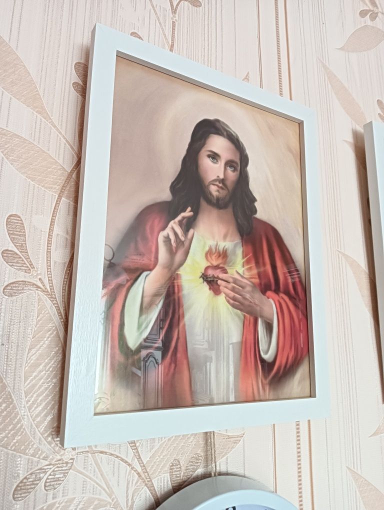 Święte obrazy Serce Maryi i Jezusa