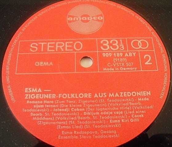 Esma Redžepova ‎– Esma / Zigeuner-Folklore Aus Mazedonien