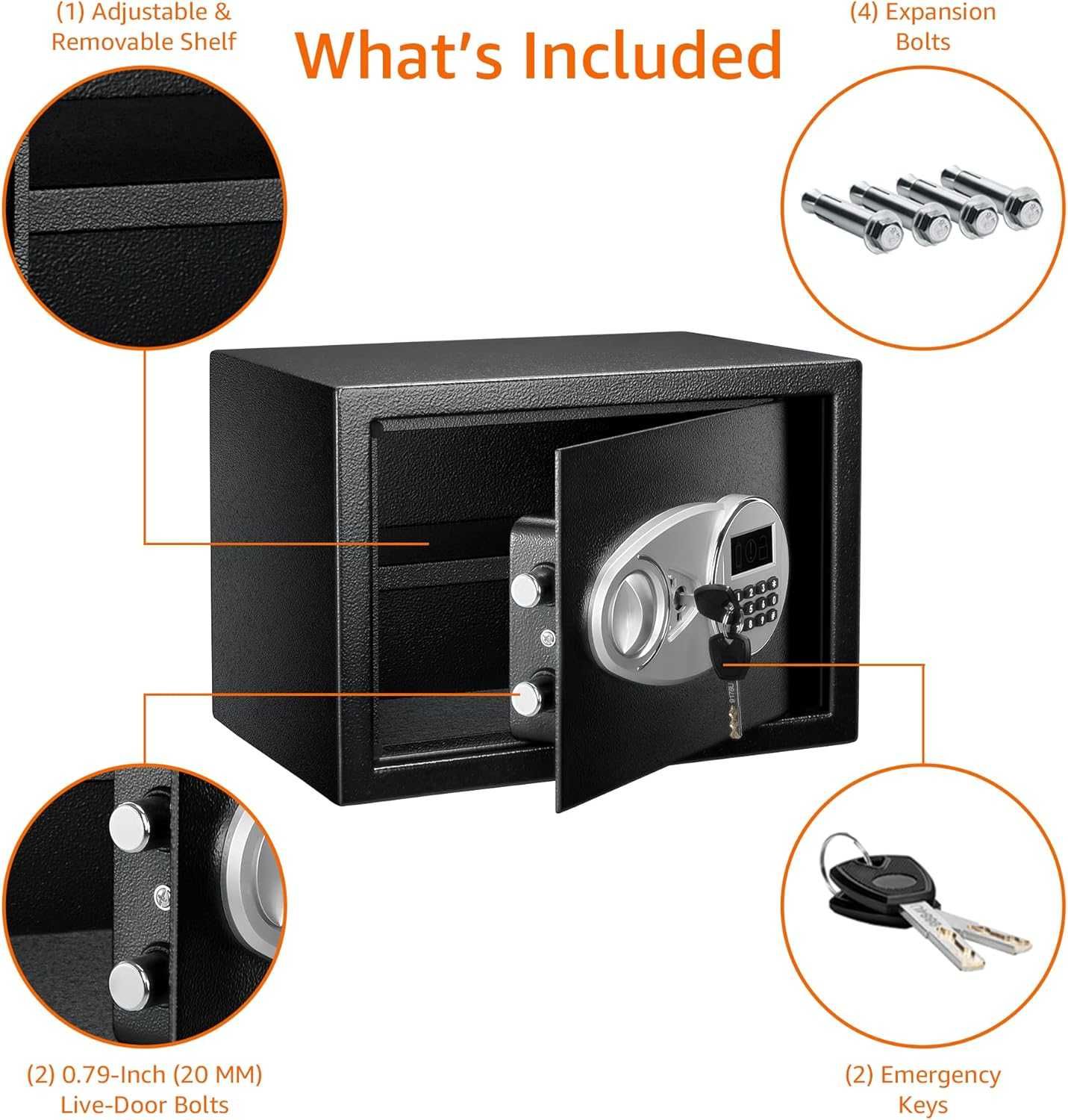 Сейф кодовий сейф меблевий Amazon Basics 14л