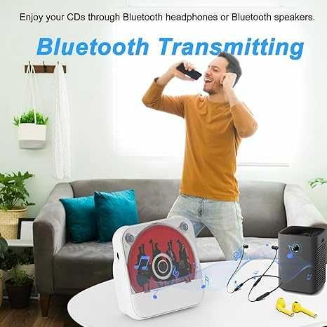 Przenośny odtwarzacz CD do domu  Lehwey Mały odtwarzacz CD Bluetooth