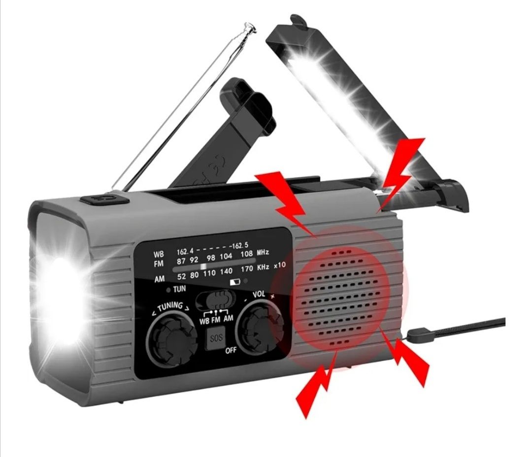 Rádio Solar com entrada USB