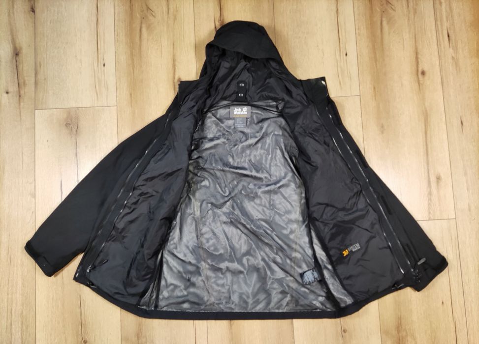 Jack Wolfskin Texapore męska czarna kurtka z kapturem w rozmiarze L