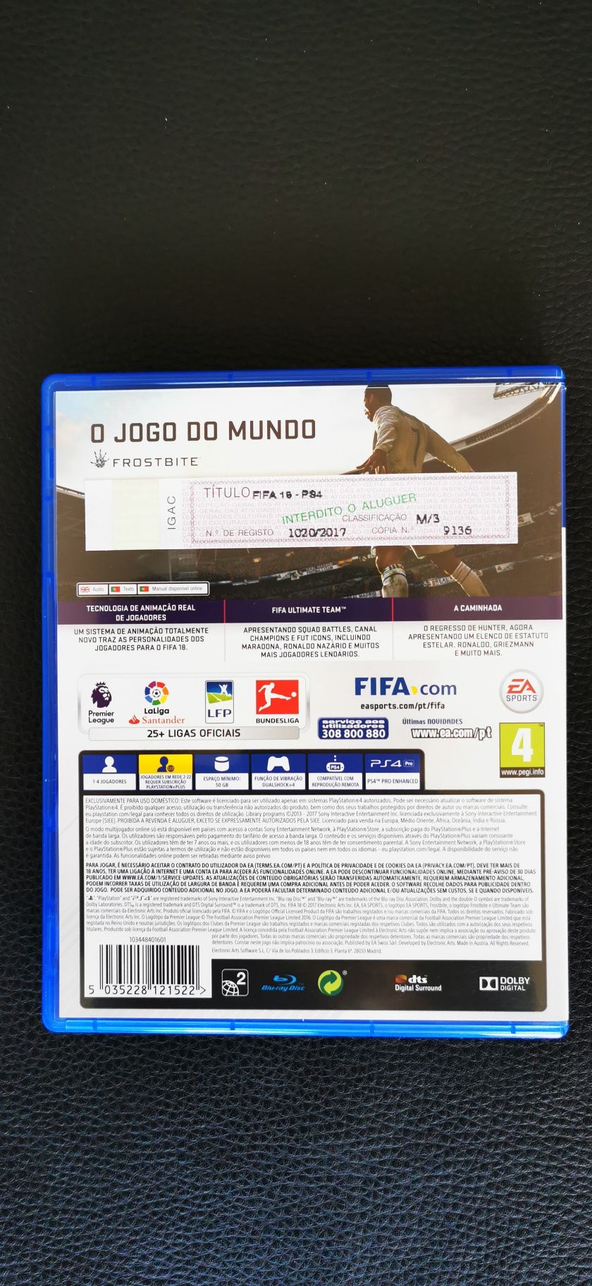 Jogo FIFA18 para PS4