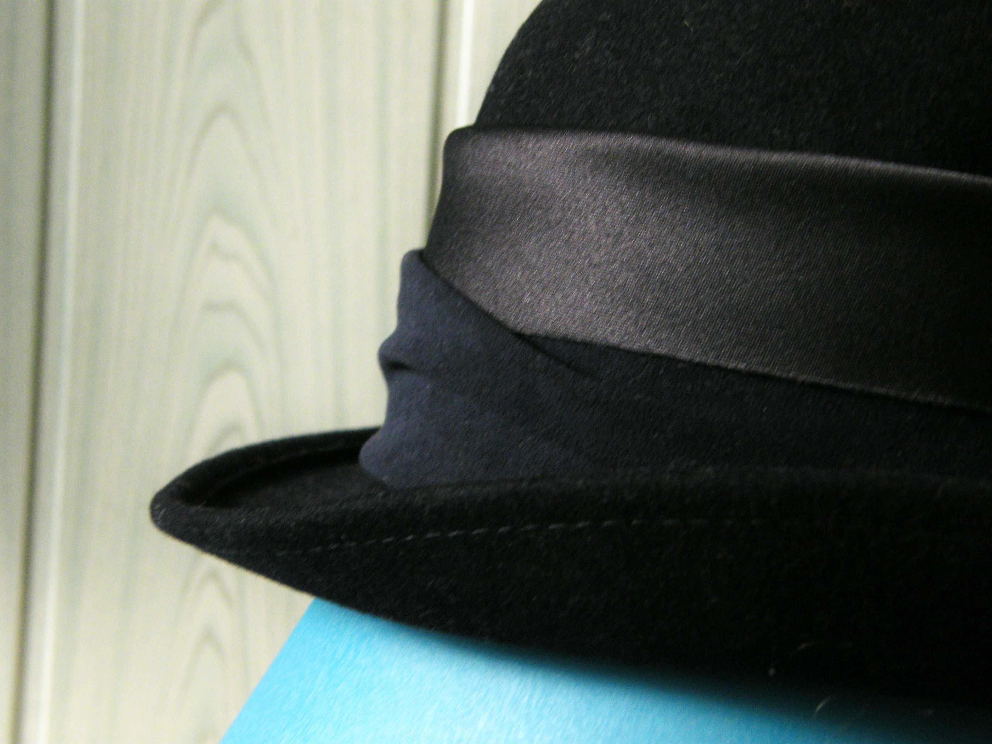 Elegancki kapelusz/melonik 100% wełna