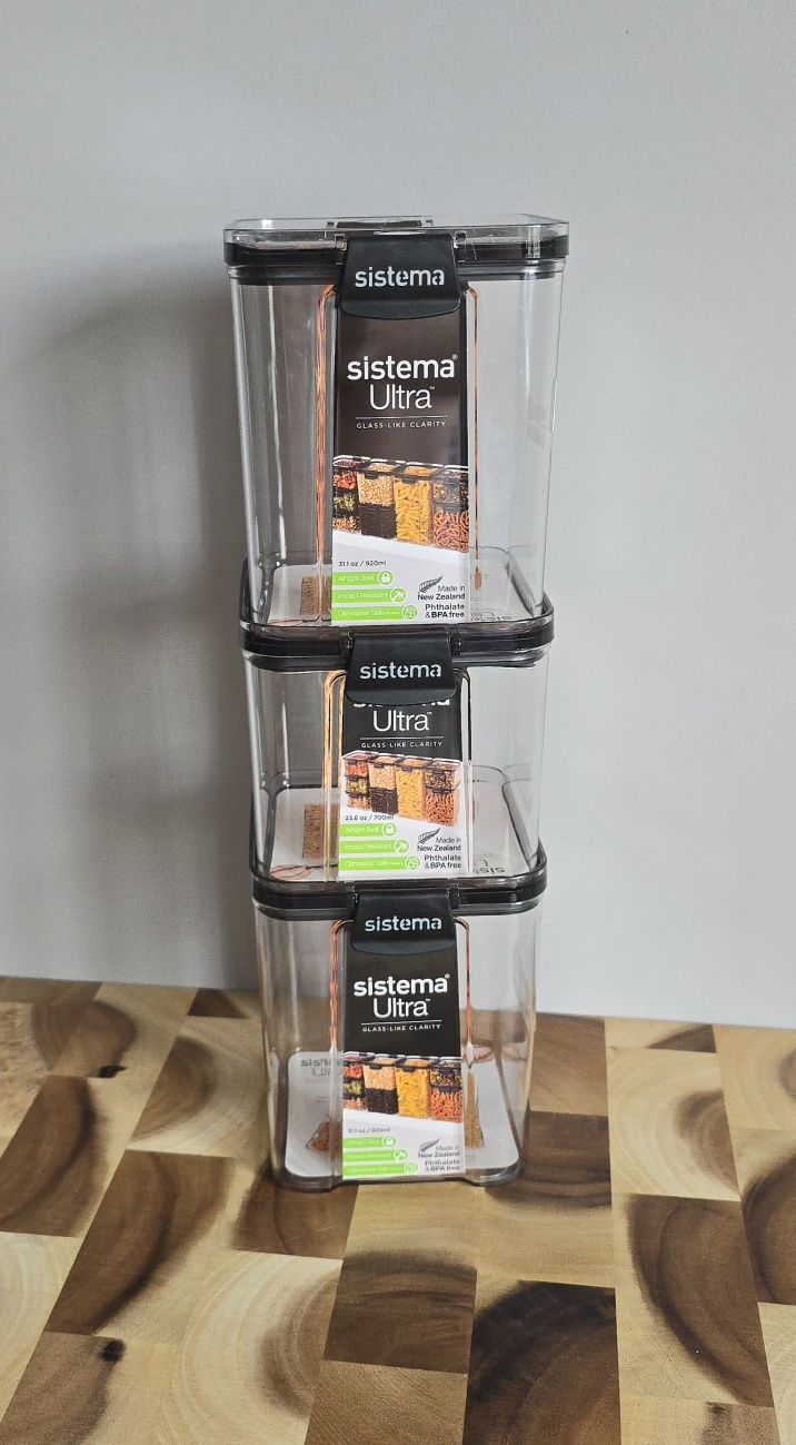 Zestaw 3 pojemników na żywność Sistema Ultra 2x920ml 1x700ml