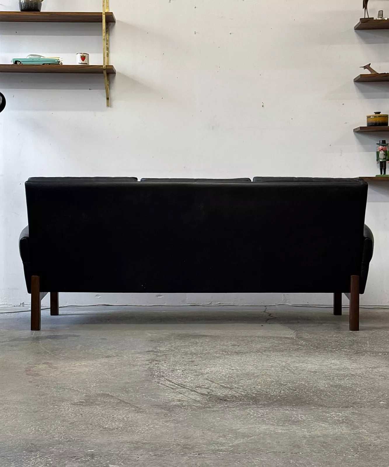 Sofa skórzana 3 os., Dania lata 60/70, vntg, mid-c modern